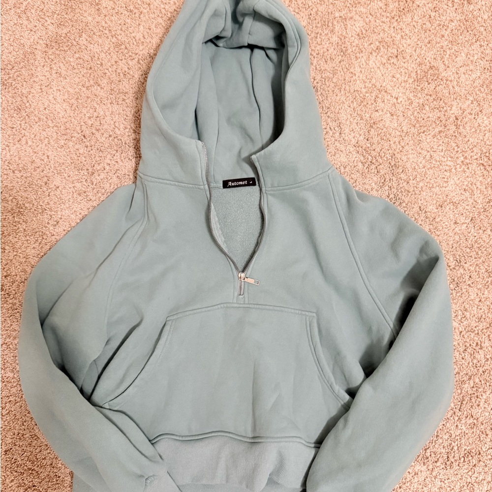 Women’s mint Green Half-Zip Hoodie
